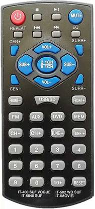 MG ENTERPRISE IT-500B SUF Home Theater System  Remote Controller INTEX Remote Controller