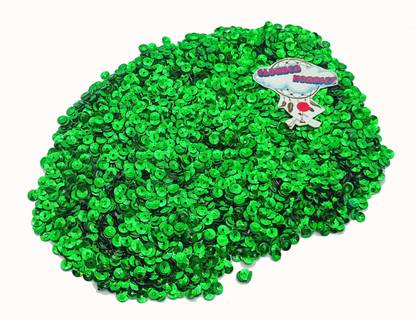CLOUDED HOBBIES Round Multicolour Bowl Sequins for Craft , DÉCOR & Embroidery ( Green) GREEN Sequins