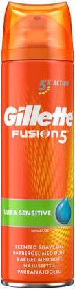 Gillette Fusion5 Ultra Sensitive Shave Gel With Aloe (Made In UK)