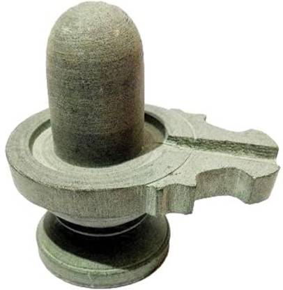 JDDCART Stone Shivling Grey in Color Carved out of Gorara Stone Made In Banaras Decorative Showpiece  -  4 cm