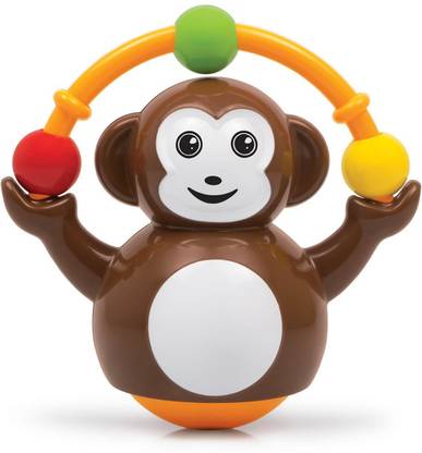 FUNSKOOL Push N Crawl Monkey, Tummy Time Activity Toy, Push & Crawl , Multicolor
