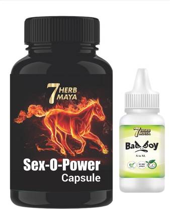 7Herbmaya Sax-O-Power Capsule with Bad Boy Oil for Better Energy, Stamina & Power on Bed