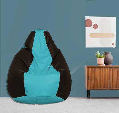 SPACEX Jumbo Classic Premium Grade Leatherette/Pre-Filled Bean Bag/Comfortable/Sustainable Teardrop Bean Bag  With Bean Filling