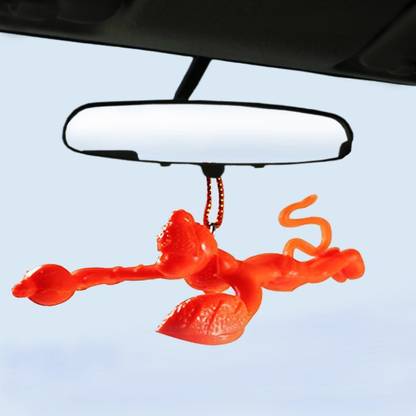 Qweezer New (Pack of 1)Car Flying Hanging Hanuman ji God Idol (Orange) Car Hanging Ornament