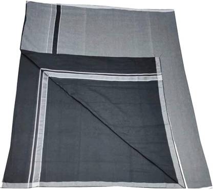 rm fabrics RM Fabric | Double side dhoti | Grey/Black Solid Men Dhoti
