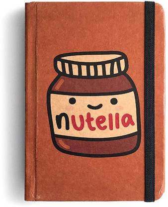 MOOCH Nutella Jar Cover Print | Khaki Paper Notebook|Unruled(A5 Size, 108 Pages) A5 Diary Unruled 108 Pages