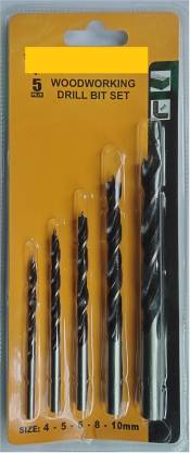 Gadariya King High professional wood drill bit set of 5 bits (4mm, 5mm, 6mm, 8mm, 10mm)