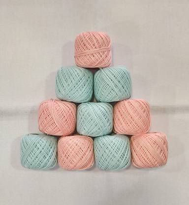 JOEJOE Embroidery Material Crochet Cotton Thread Yarn for Knitting (Light Sky -Pinky) Embroidery Hoop