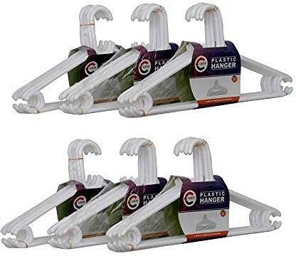 Clastik Cloth White Hanger Plastic Shirt Pack of 36 Hangers For  Shirt