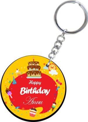 MIKKA Happy Birthday Annu Round Printed Key Chain
