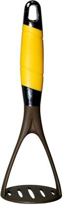 CLASSY TOUCH Good Grips Nylon Potato Solid Masher Professional Nylon Potato Masher,Garlic Press,Cooking and Kitchen Gadget. Ricer Press Blender Crusher for Non-Stick Cookware(Yellow)(26 cm) Nylon Masher
