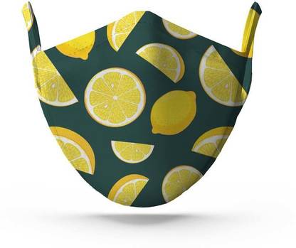 Whats Down GREEN-LEMON-FACEMASK Cloth Mask