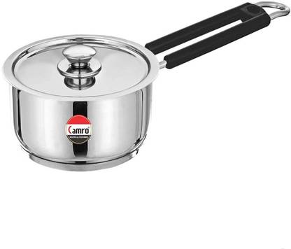 Camro Extra DEEP Sauce PAN ENCAPSULATED Bottom Induction Base 13 no Sauce Pan 20.5 cm diameter with Lid 3 L capacity