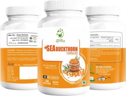 wecureayurveda Sea Buckthorn Himalayan Berry Extract are rich source of omega 3 6 9 60 Capsules