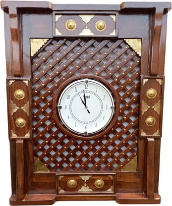 DM EXPORTERS Wooden frame with Cross jali Bakhara and Watch