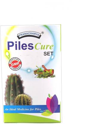 Pranacharya Piles Cure set complete relief from piles (with Capsule, Syrup, & Ointment)