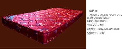 dream world ECOSOFT-00039 4 inch Single High Density (HD) Foam Mattress