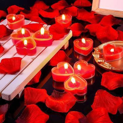 Agnolia Red Heart shaped Scented Tealight Romantic Candle for Valentine's Day Candle