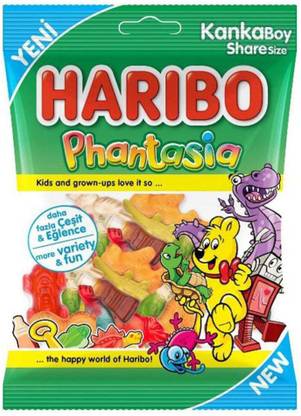 Haribo Phantasia Fruit & Cola Flavor Gummy Candy (Halal), 80g Fruit, Cola Candy