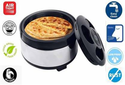AADITYA Steel Thermoware Casserole for Roti/Chapati DoubleWall Insulated hot Meal 4500ML Cook and Serve Casserole  (4500 ml)