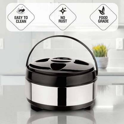 AADITYA Steel Thermoware Casserole for Roti/Chapati DoubleWall Insulated hot Meal 4500ML Cook and Serve Casserole  (4500 ml)