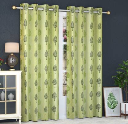Multitex 152 cm (5 ft) Window Polyester Semi Transparent Curtain (Pack Of 2)