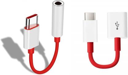 एंक्स ऑनलाइन Type-C to 3.5mm Audio Jack Adapter & Type-C OTG Cable (2in1) USB Type C Cable
