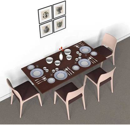 STEEPLE Wall mounted foldable 4 Seater Study Table, Dining Table 100% Made In India Solid Wood 4 Seater Dining Table