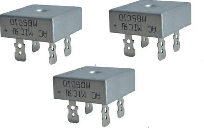 MIC 3 Pcs MB5010 1KV 50A (HEAVY DUTY) Single Phase Bridge Rectifier Diode Indian Electronic Components Electronic Hobby Kit