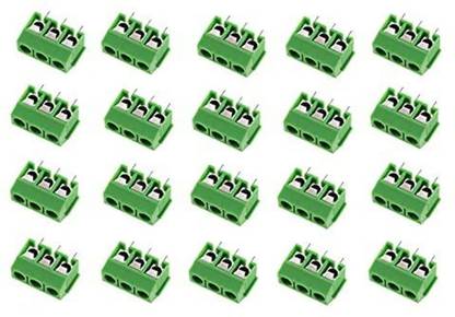 ERHIndia (Pack of 20) Terminal Block Wire Connector PCB Mount 5mm Pitch 3 Pin Alternative Energy Electronic Hobby Kit