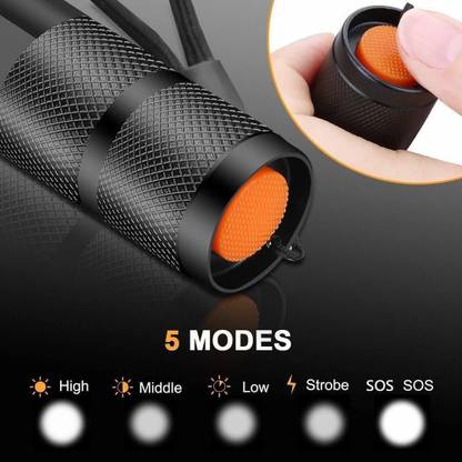 VVG TRADERS TAC Light Metal LED Torch Flashlight, XML T6 Water Resistance Flambe Torch