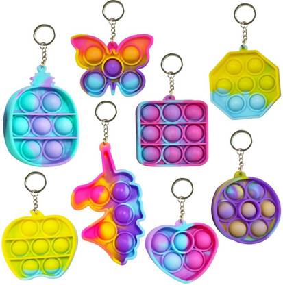 OANGO Pop It Fidget Key Chain Pack of 5 Key Chain
