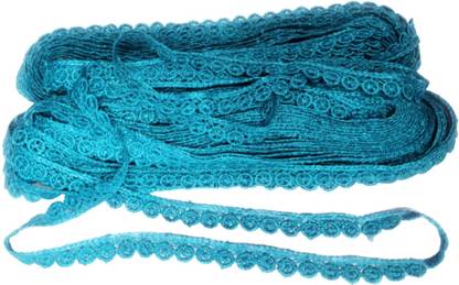 DevCart (1/2" INCH) GPO Cotton LACE and Borders for Saree DUPPATA Kurti Ferozi colour Lace Reel