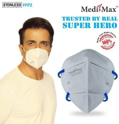 Medi-Max - [8 Masks - Grey Only] N95 Headloop Face Mask (Pollution Masks) MM-2411(GREY) Non-Washable Cloth Mask With Melt Blown Fabric Layer