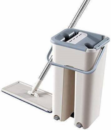 Abhi Creation Scratch Mop -33 Scratch Cleaning Mop With Cleaning Pads & Dual plastic bucket Mop Set