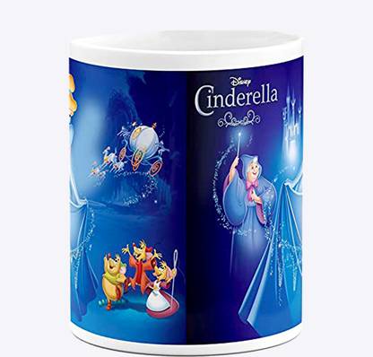 Hot Print Cinderella White Tea and Coffee Cup, Birthday and Return Gift for Kids Ceramic Coffee Mug