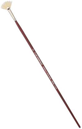 ART ESSENTIALS SUPREMO White Hog Bristle Brush - Series 140FAN - Fan - Long Handle - Size: 0