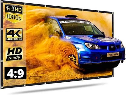 Techsung 65 Inch Projector Screen, Foldable(56.5" Inch (W) x 31.75" Inch (H) Projector Screen (Width 144.78 cm x 81.28 cm Height)