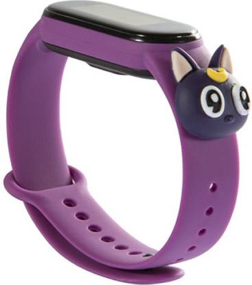 Ineix Xiaomi Mi Band 5 Mi Band 6 replacement Silicone strap 3D molded Cartoon Band Strap Purple Smart Band Strap