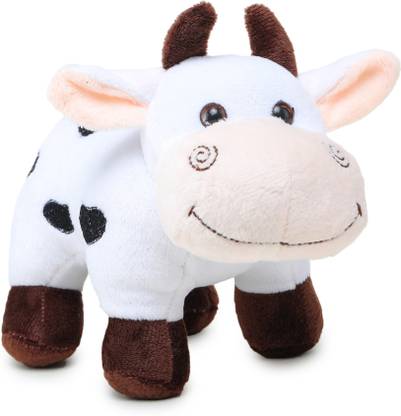 Webby Plush Adorable Standing Cow with Smiling Face Stuffed Doll Toy for Kids  - 20 cm
