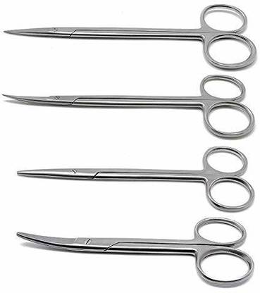 RSSW Surgical Scissors Straight & Curved Metzenbaum Blunt 6" Kelly Sharp 6" Surgical Screw