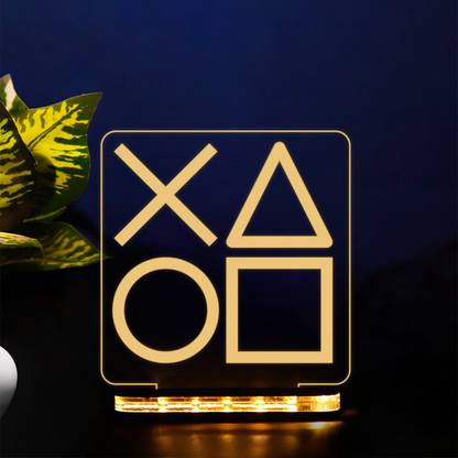 StarLaser Playstation Icons Light for Game Room Night Light Warm White Light Table Lamp