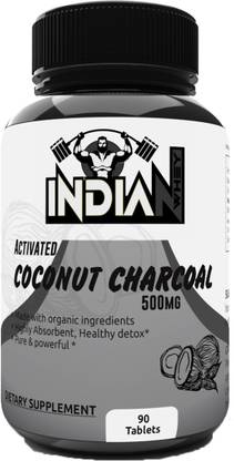 Indian Whey Coconut Charcoal Capsules, Natural Activated Charcoal, Gas Reliever 500MG