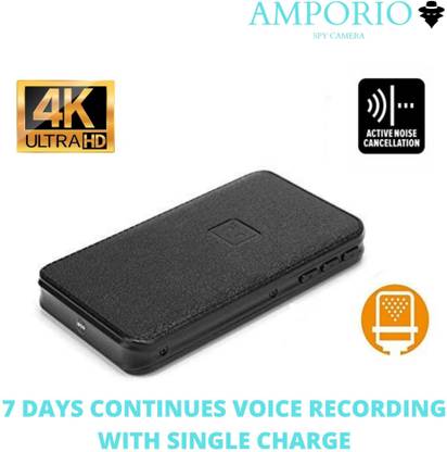 Amporio 4k Portable Power Bank Spy Voice Recorder 12 to 15 Day's Battery Life 32 GB Voice Recorder