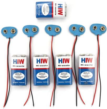 imtion SET Of 3 Pcs 9v Battery + 9V Battery Connector use of project work