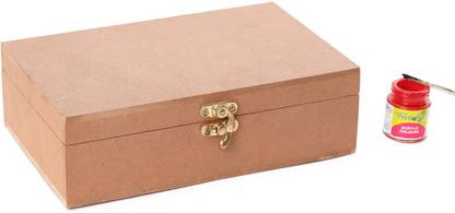 DULI DIY MDF Box Craft Plain Rectangular Box for Paint, Art Work (8.5x5.5x2.5Inches)