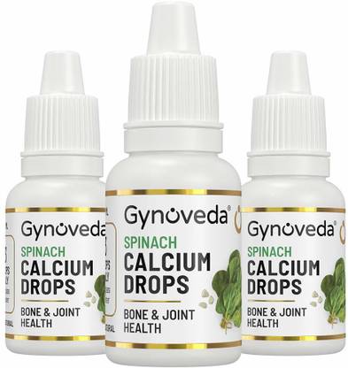 Gynoveda Spinach Plant-Based Calcium Drops For Strong Bones, Knees, Joints 45 ml