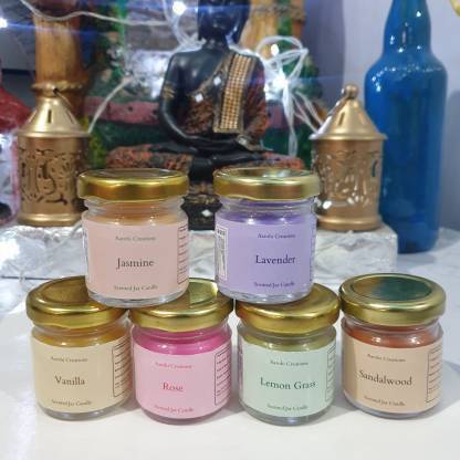 Agnolia Scented Mini Jar Candles for Home Decor & Gifting Candle