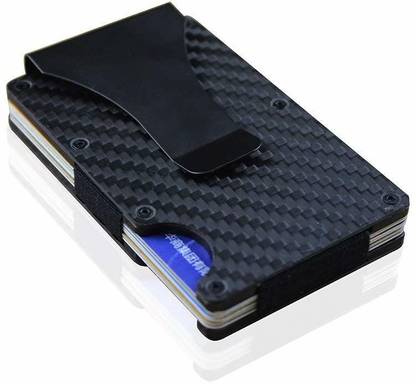 StealODeal Carbon Fiber Wallet for Men & Women, Metal Money Clip 10 Card Holder