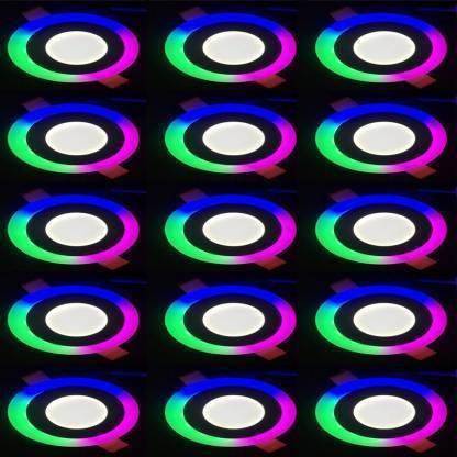 Online Generation 15 Pieces of 3+3 Round Double Color Multi & White Ceiling Light Recessed Ceiling Light Ceiling Lamp
